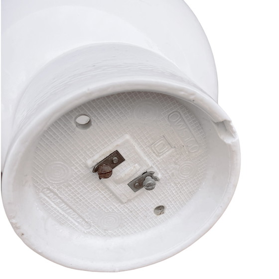 Image 1 of Industriële bolvormige wandlamp, wit, OWS100, Polen, jaren 1960 PRL