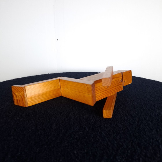 Figura geometrica minimalista vintage in legno di pino, Sculture, Marrone (foto 14 di 14)