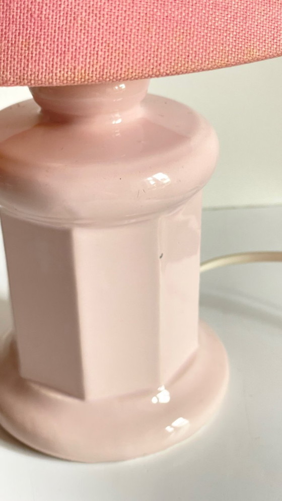 Image 1 of LAMPE Céramique Rose VINTAGE