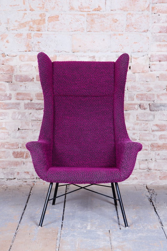 Fauteuil à oreilles original du milieu du siècle, Miroslav Navratil, fibre plastique, tchèque, années 1950 (photo 2 of 10)