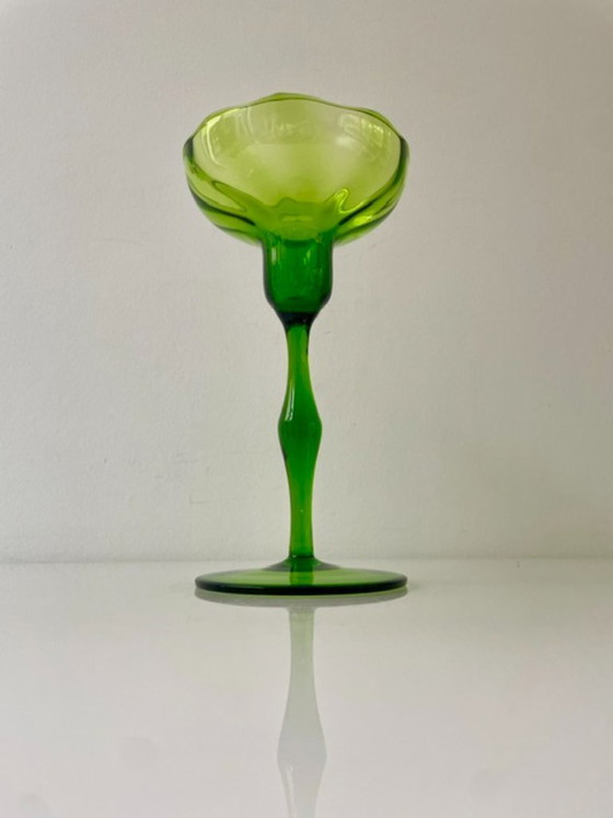 Image 1 of Vintage Scandinavische Glazen Kandelaar