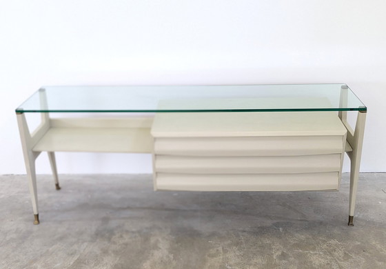 Image 1 of Bureau - Laiton, cristal, bois