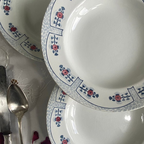 Image 1 of 6 piatti fondi Creil e Montereau, modello Toledo, terracotta antica