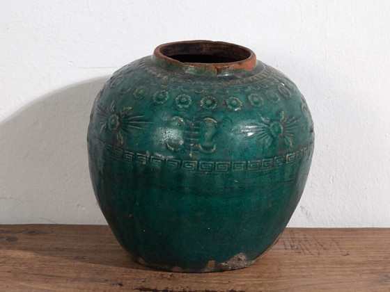 Kleine antieke smaragdgroene vaas (ca. 1820) #12 – Vazen, Ceramic (photo 29 of 34)