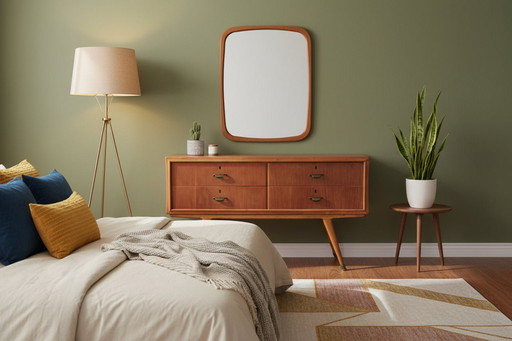 Op maat gemaakte ladekast in kersenhout in mid-century stijl van La Permanente