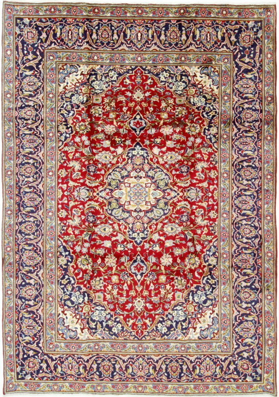 Image 1 of Original Perserteppich Keschan,Kashan Rot 348 x 240 cm Top Zustand Klassik Alt