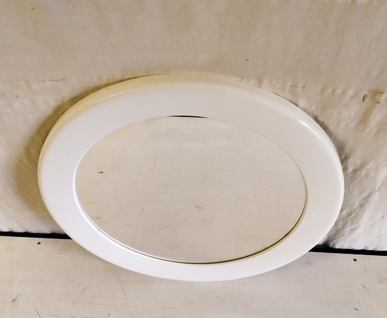 Image 1 of Vintage round mirror by Syla in white plastic - 1970s