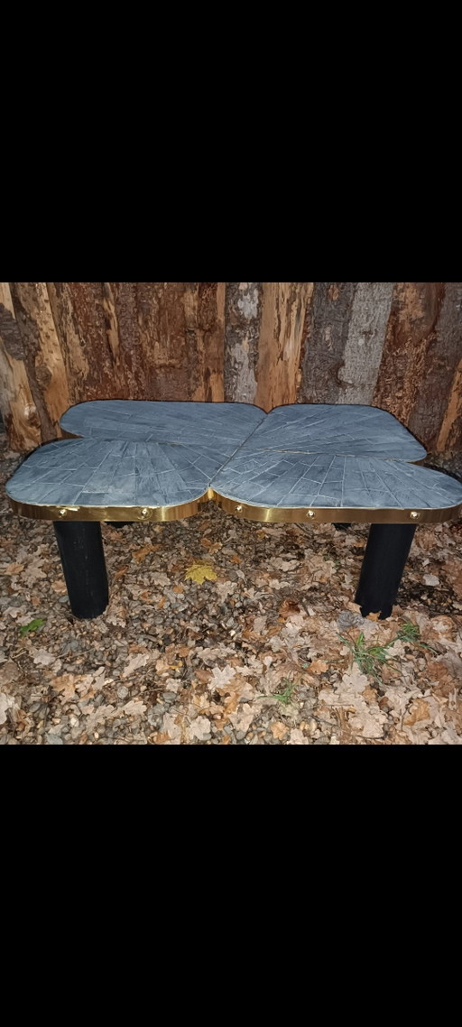 Mesa de centro de marquetería de pizarra de Marko 