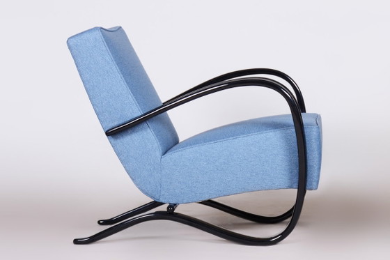 Restored Art Deco Armchair, By J. Halabala For UP Zavody, Beech, Czech, 1930s – Textile, Wood (photo 8 of 11)