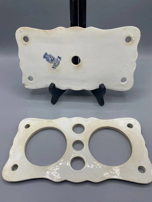 2 Montereau Ironstone Accessory Plates, Old Rouen Decor, Belle Époque – decoratieve objecten (photo 2 of 5)