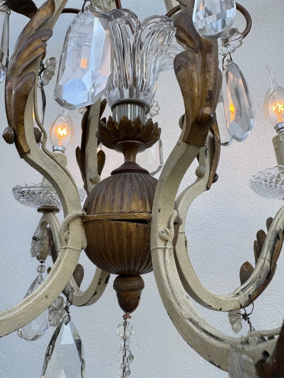 Lampadario in cristallo e ferro battuto con pendenti 1900 – Iron, Crystal (photo 12 of 15)