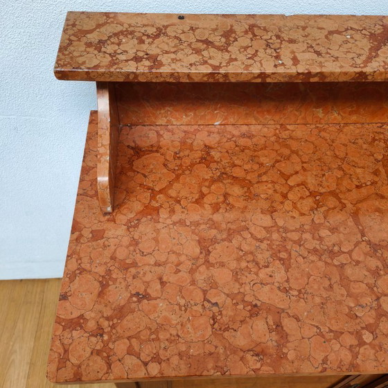 Image 1 of Cassettiera antica vintage, mobile da bagno con piano in marmo