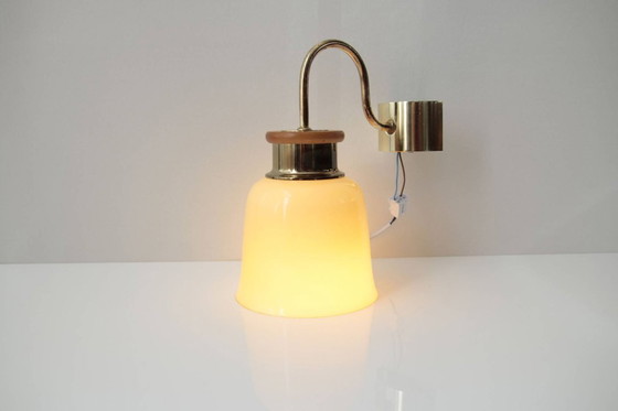 Image 1 of 2er Set Wandlampen Messing Glasschirm 80er J Vintage