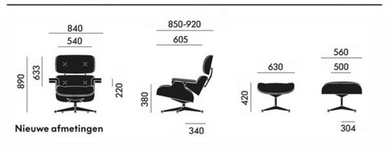 Image 1 of Fauteuil Vitra Lounge XL + repose-pieds en cuir premium kaki