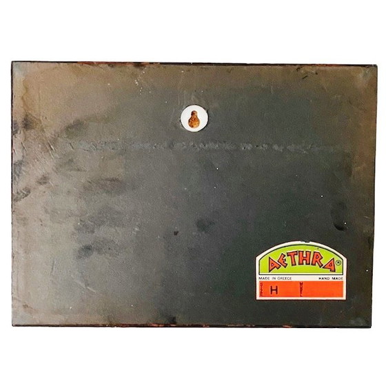 Image 1 of Targa da muro greca d'epoca di metà secolo, smalto su rame, dipinto AETHRA, anni '70