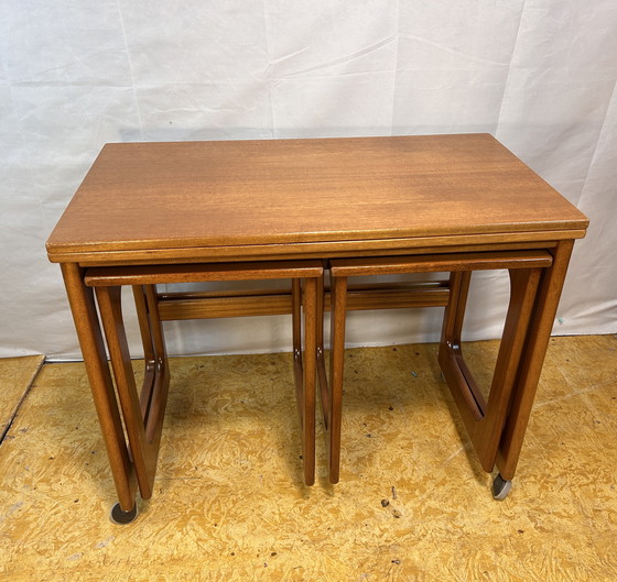 Image 1 of Retro vintage mid-century teakhouten salontafel, jaren 1960. Tristor Deens ontwerp