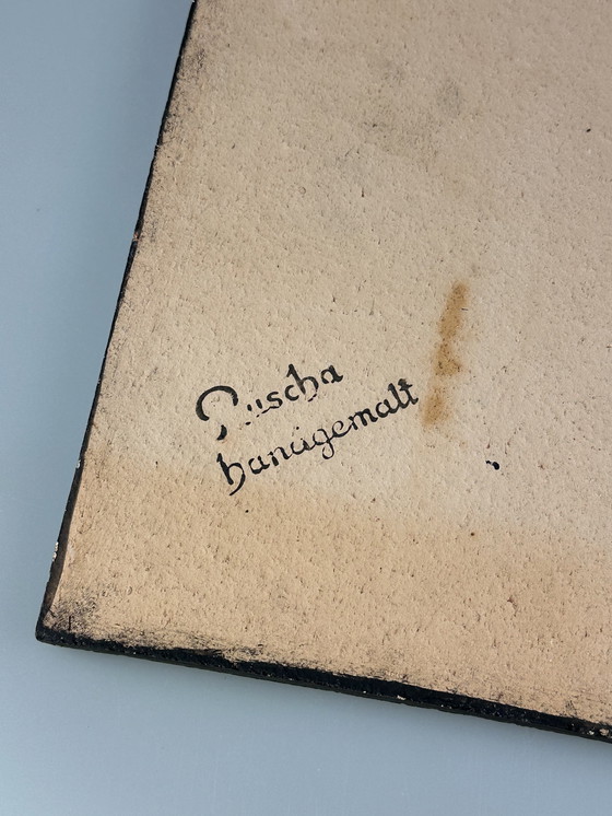 Image 1 of 60s 70s mural pared placa cerámica Ruscha pintado a mano número 769 diseño