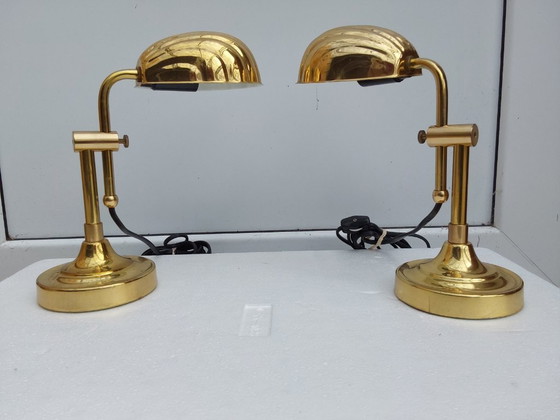 Image 1 of 2 shell lamps gold color HANS KÖGL style shell model