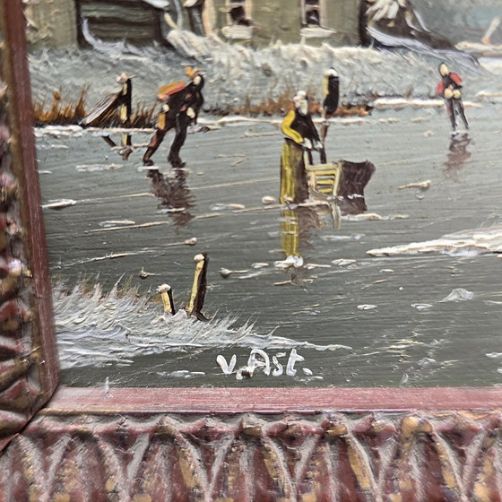 Image 1 of Two small paintings on panel signed v. Ast., 20th century