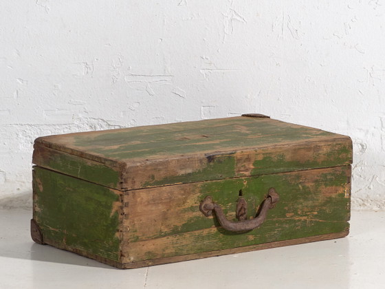 Valise ancienne patine verte (c.1920) #5 – Armoires de rangement, Rustic (photo 2 of 22)