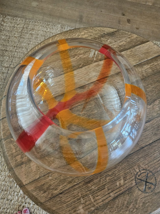 Image 1 of LSA International glazen vaas • Oranje/Rood • Handgeblazen