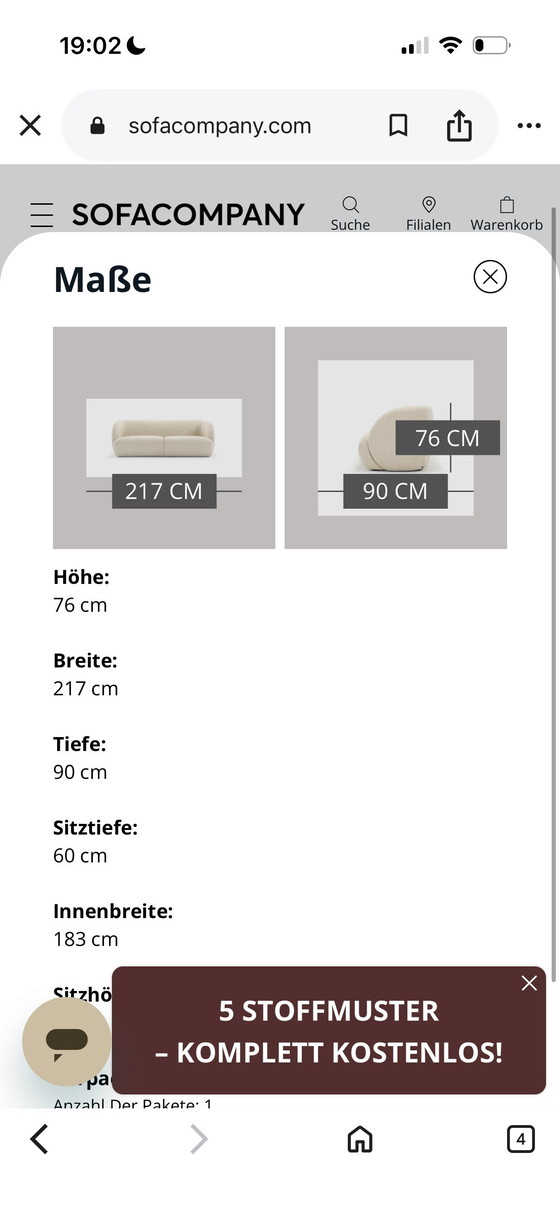 Image 1 of SOFACOMPANY Bouclé Paula 3-seater sofa / couch