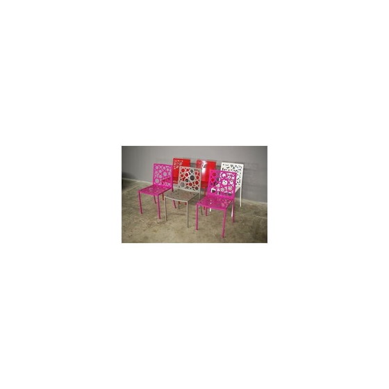 Image 1 of Set of 6 vintage iron Papeete chairs, 1970s