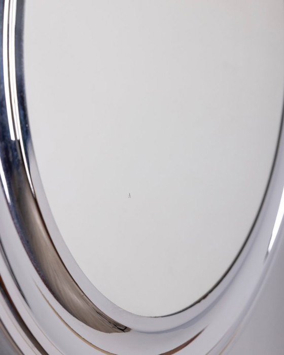 Image 1 of VINTAGE 1970S ROUND WALL MIRROR IN CHROME-PLATED METAL, ITALIAN DESIGN