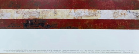 Image 1 of Jasper Johns : "Drapeau, 1955". Lithographie offset en excellent état.