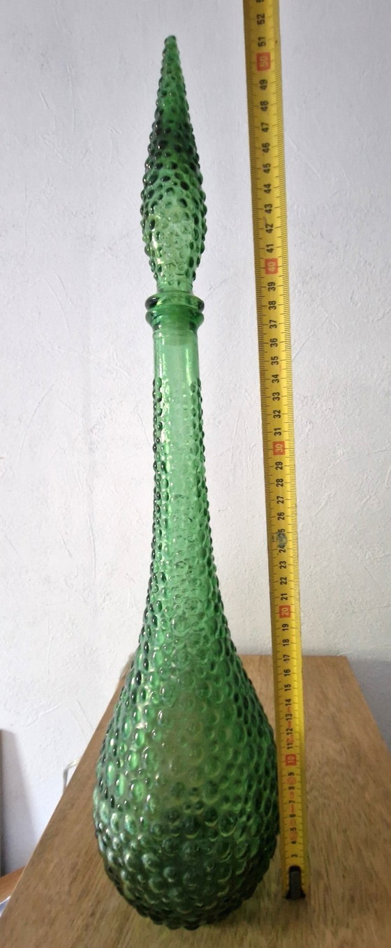 Image 1 of Große dekorative Flasche Karaffe mit italienischem Blasenglas