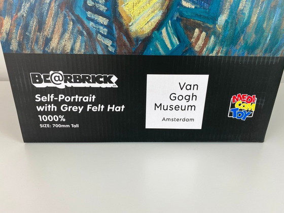 Image 1 of Bearbrick Van Gogh Museum Self-portrait with gray Felt Hat 1000% MEDICOM toys