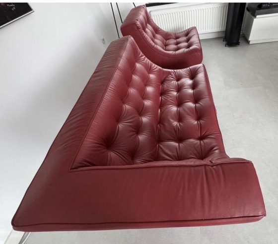 Image 1 of Fraaie refurbished rode leren Montis Quintus chaise longue 