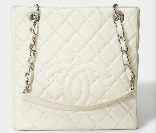 Sac CHANEL Petite Shopping Tote en Cuir Beige - 101699 Prix de vente5