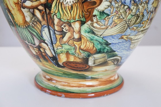 Image 1 of Ceramic Vase with Classical Decoration, Florence Italy 1980s