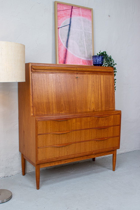 Image 1 of Scrivania da segretaria vintage in teak Erling Torvits, scrivania da scrittura danese