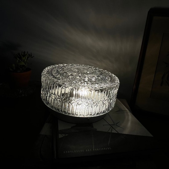 Ronde Wandlamp Plafondlamp Transparant Glas Vintage Armatuur 1970 1980 – Wandlampen (photo 8 of 9)