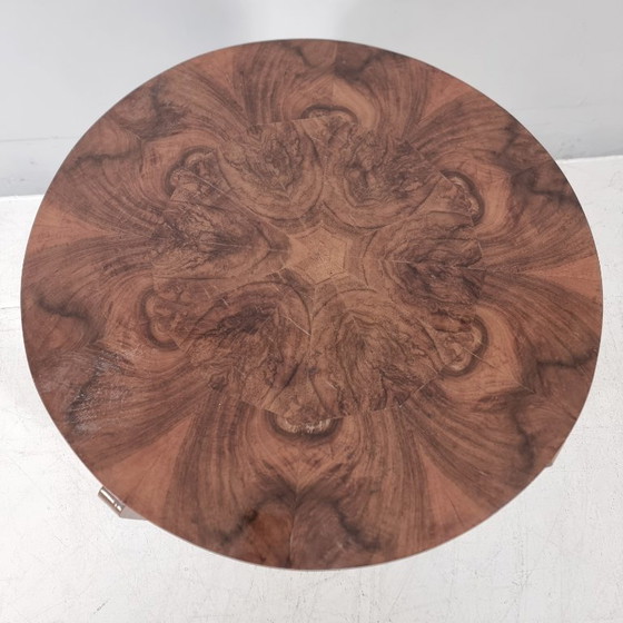 Art Deco Houten Tafel, jaren 40, Kaptafels, Bruin (foto 4 van 7)