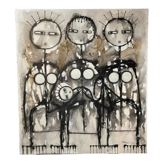 Jean-Pierre Katembwe, Naissance d'une Fille, Huile sur Toile, 2017 – Peintures et dessins, Canvas, Abstract (photo 12 of 12)