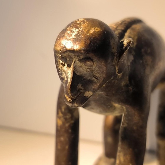 Bronze Sculpture of a Monkey with an Antique Brown Patina, 20th Century (photo 4 of 11)