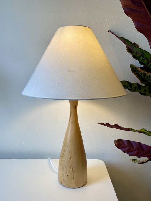 Vintage Scandinavian Wooden Table Lamp