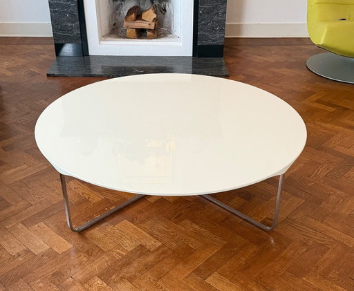 Montis Flint Table basse - Blanche avec piètement chromé