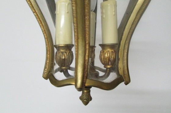 Image 1 of Lanterna d'ingresso in bronzo, 6 lati, 3 luci