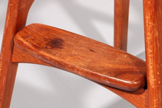 Image 1 of Taburete de bar de diseño en madera y cuero negro de Erik Buch 1960