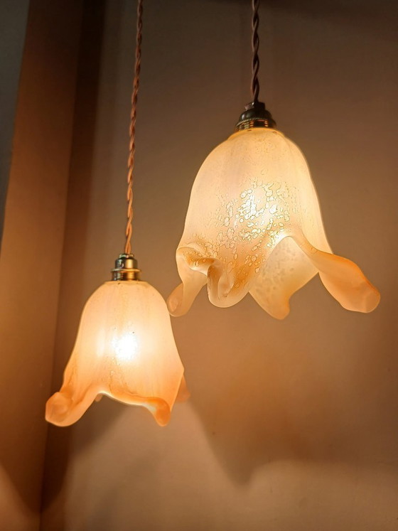 Image 1 of Set van 2 Vintage Murano hanglampen - Mid Century - Italy