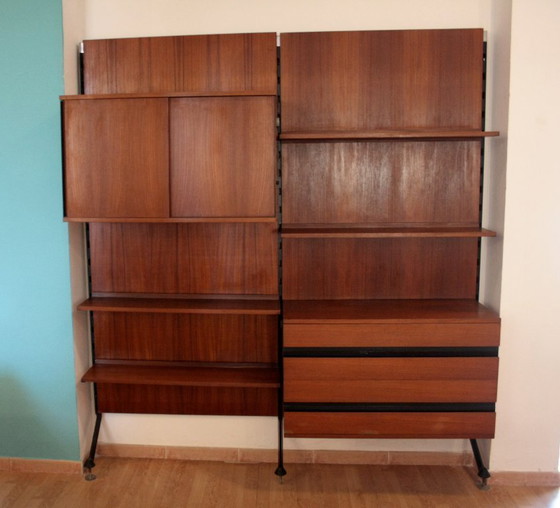 Image 1 of "Urio" modular wall system by Ico and Luisa Parisi for MiM 1957, two-module bookcase, Italy, 1960s