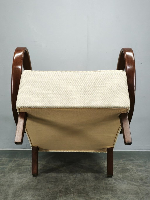 Fauteuil Art Déco Jindřich Halabala en bois courbé, Tchécoslovaquie 1940
