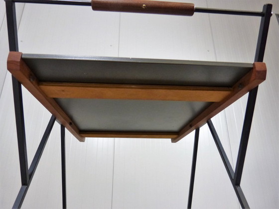 Image 1 of Carrito de teca con mosaico botánico de los años 60