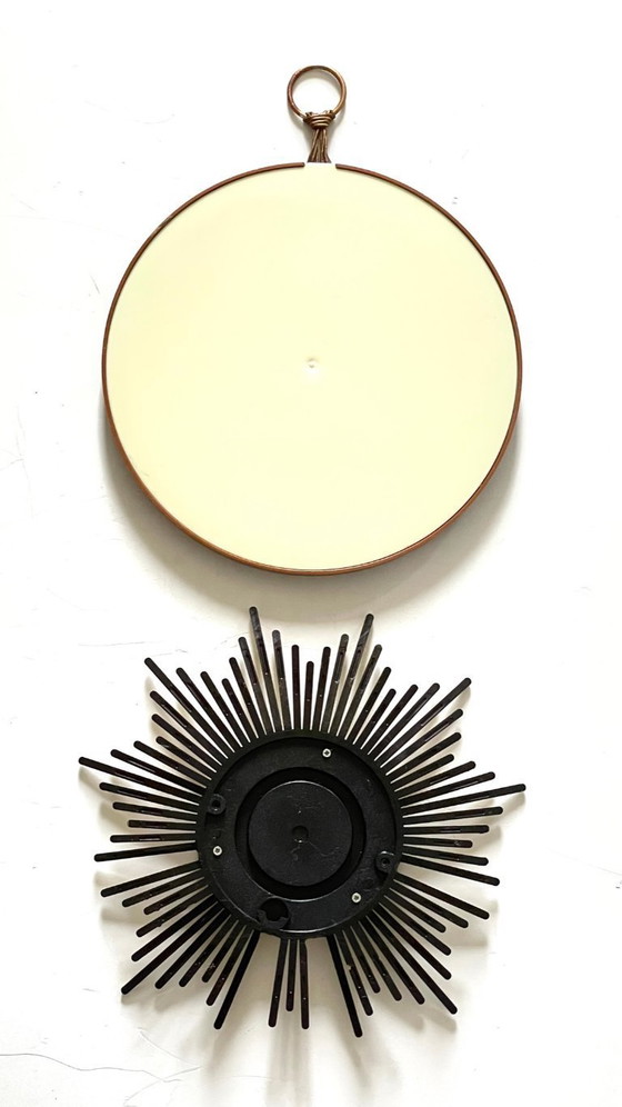 Image 1 of Vintage gouden spiegels met zonnestralenmotief