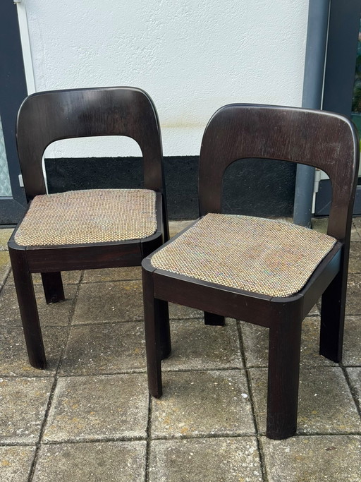 Paire de chaises de salle à manger brutalistes