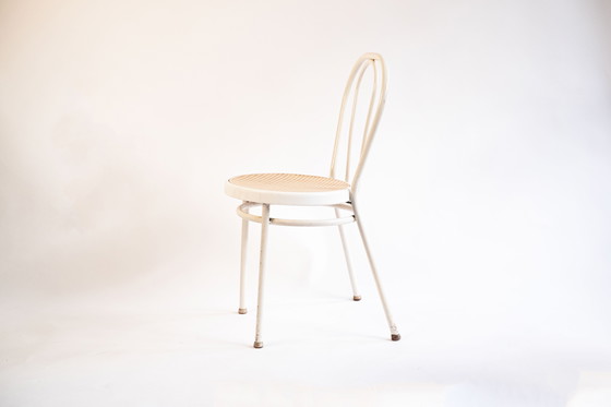 Image 1 of White chair Viennese wickerwork style vintage